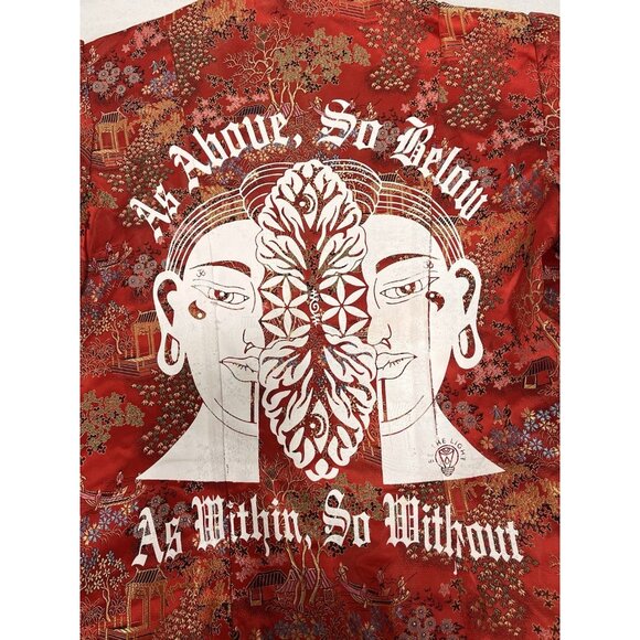 Blight Hernandez One-of-One Vintage Naplian Red Brocade Art Jacket Sz 12 - Picture 9 of 13